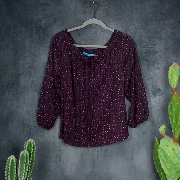 purple peasant blouse
